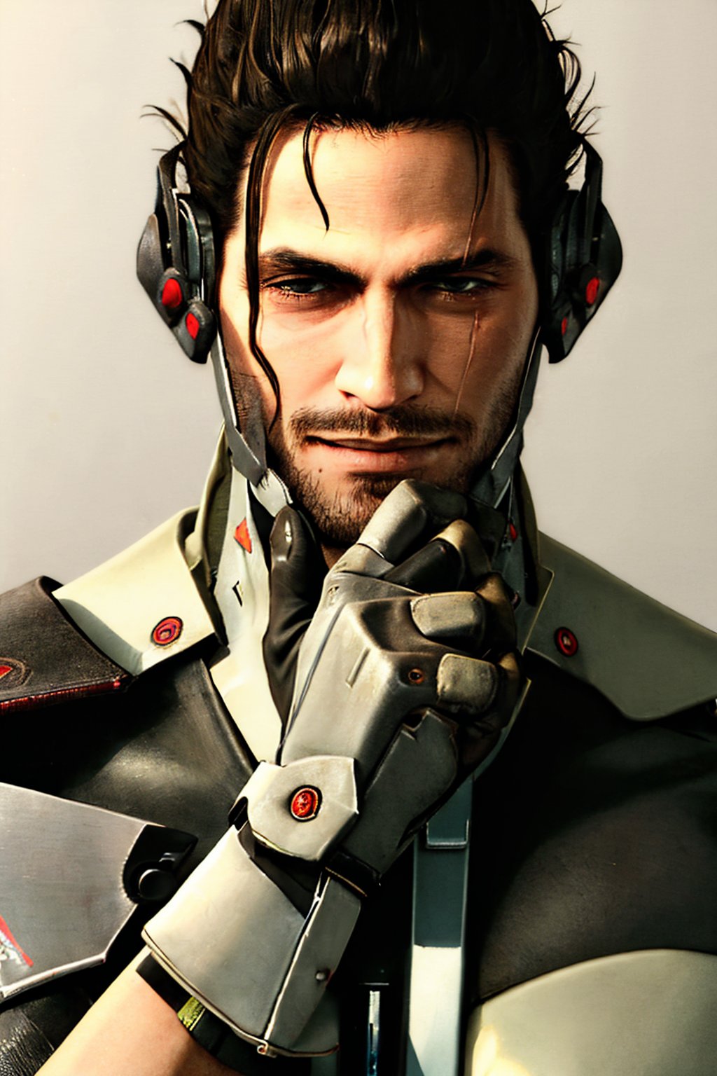 00082-3085746193-(masterpiece, best quality_1.2), , , solo, male focus, 1boy, jetstream sam, cyborg, scar on face, facial hair, beard, smile, loo.jpg